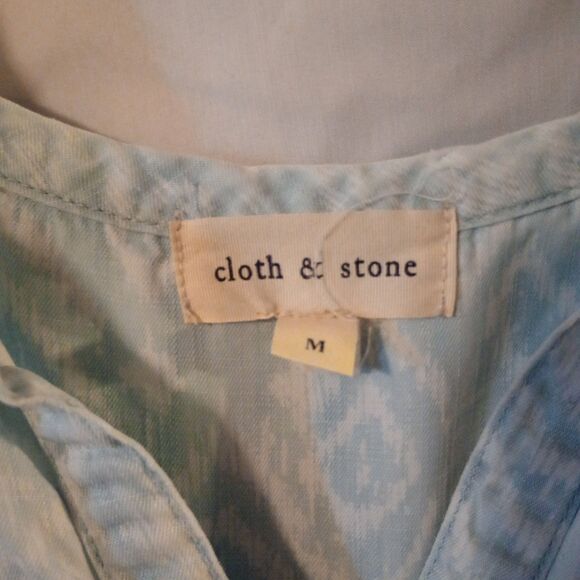 Cloth & Stone Chambray Tunic Dress Sz M Made in USA Tencel Lyocell Lightweight - Picture 2 of 6